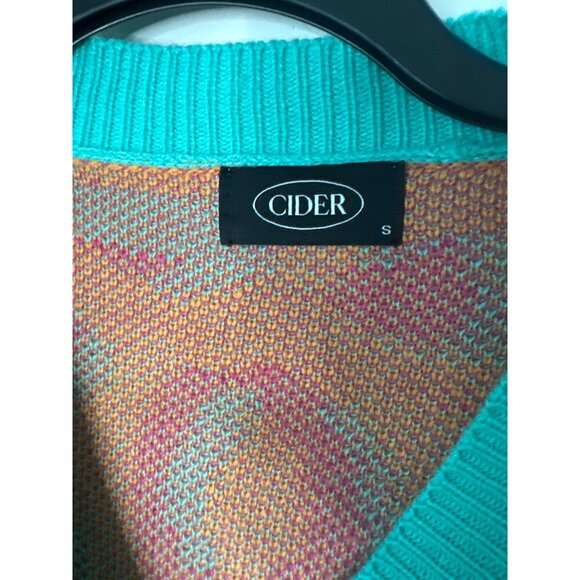 Cider Women’s Cardigan Size Small – Multicolor Artsy Boho Indie Button Front Kni - Picture 2 of 8